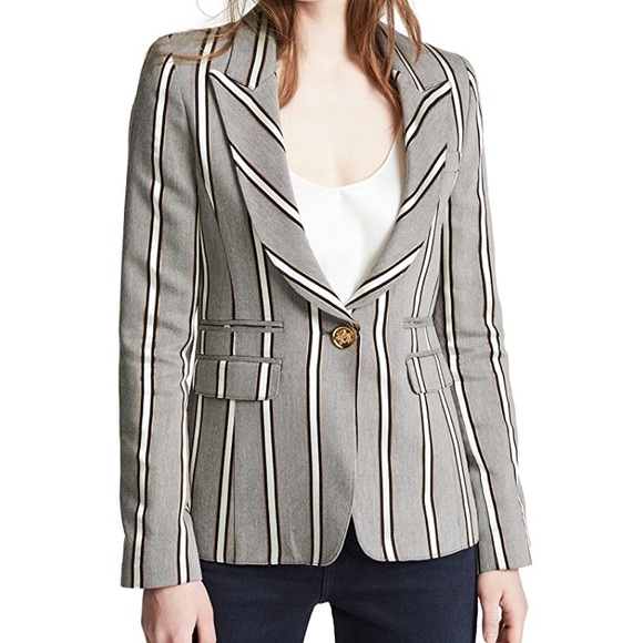 Smythe Jackets & Blazers - Smythe Gray Striped Peaked Lapel Blazer - sz 8
